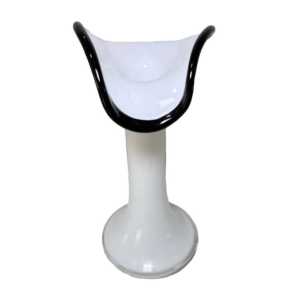 Black &‎ White Vase J. Sluczan, Orkusz, Glassworks Tarnowiec, Poland 1980s